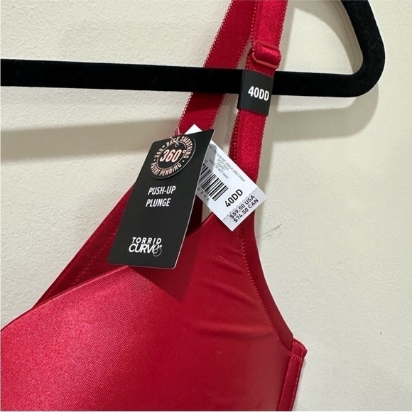 NWT Torrid Push Up Plunge Longline Bra Red Shine 40DD - Picture 4 of 5